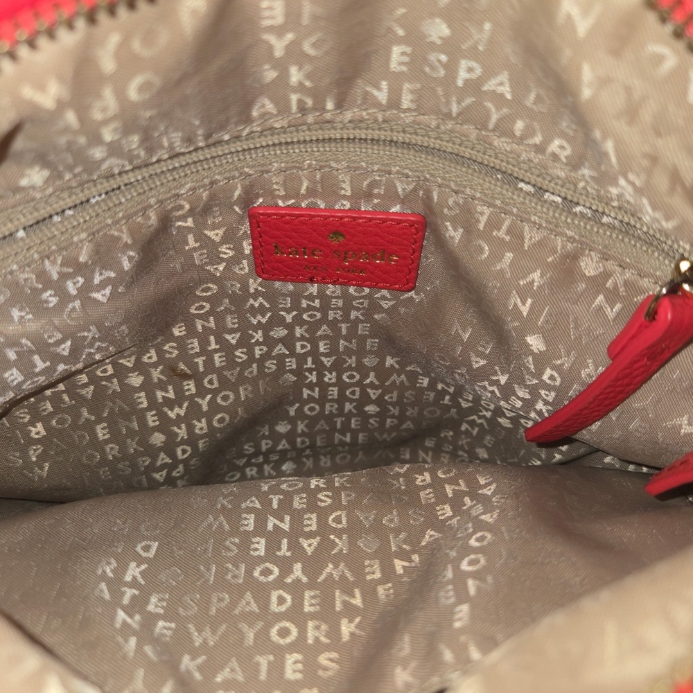 Kate Spade New York Red Pebbled Leather Crossbody Bag Adjustable Strap - Picture 6 of 10